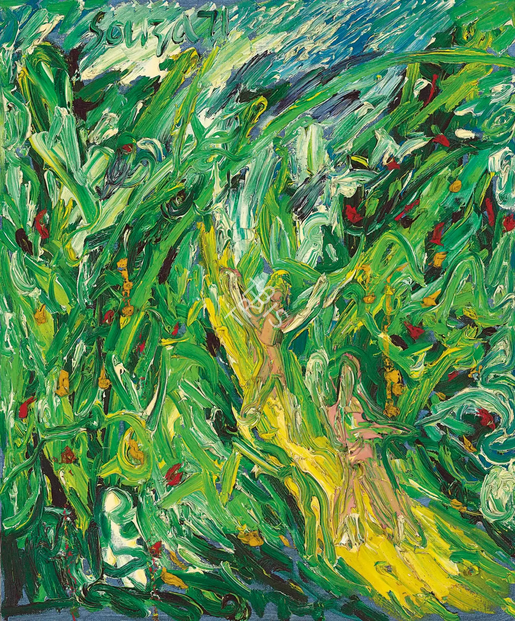 Souza, F.N. (Artist). The Tree Arch On The Road To Hawley Lake, Arizona, 1971 | Painting