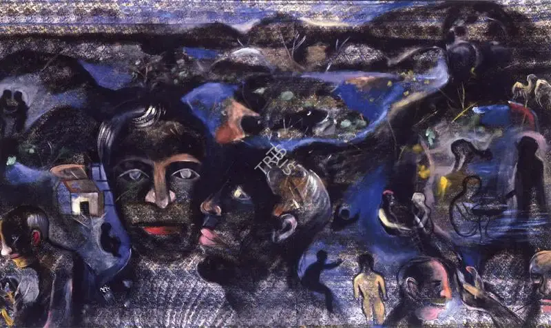 Khakhar, Bhupen (Artist). Two Men, n.d. | Painting