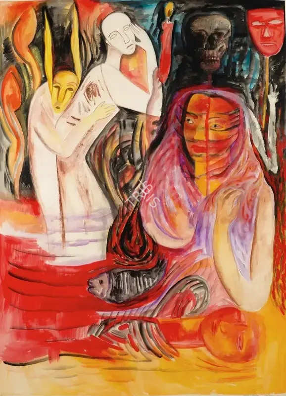 Rodwittiya, Rekha (Artist). …And So He told another lie (Mimmo Patadino - La Virtu Del Fornaio in Carrozza) From the Series of a Debt I Owe, 1992 | Painting