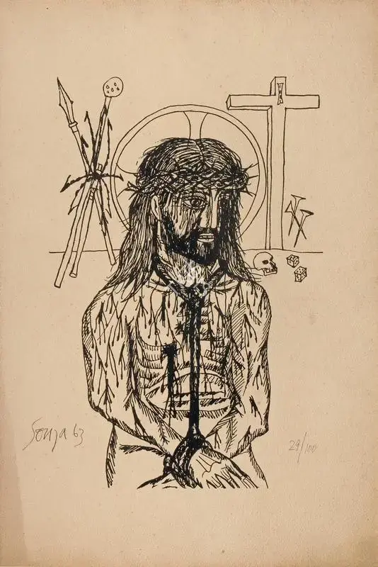 Souza, F.N. (Artist). Christ, 1963 | Graphic Art