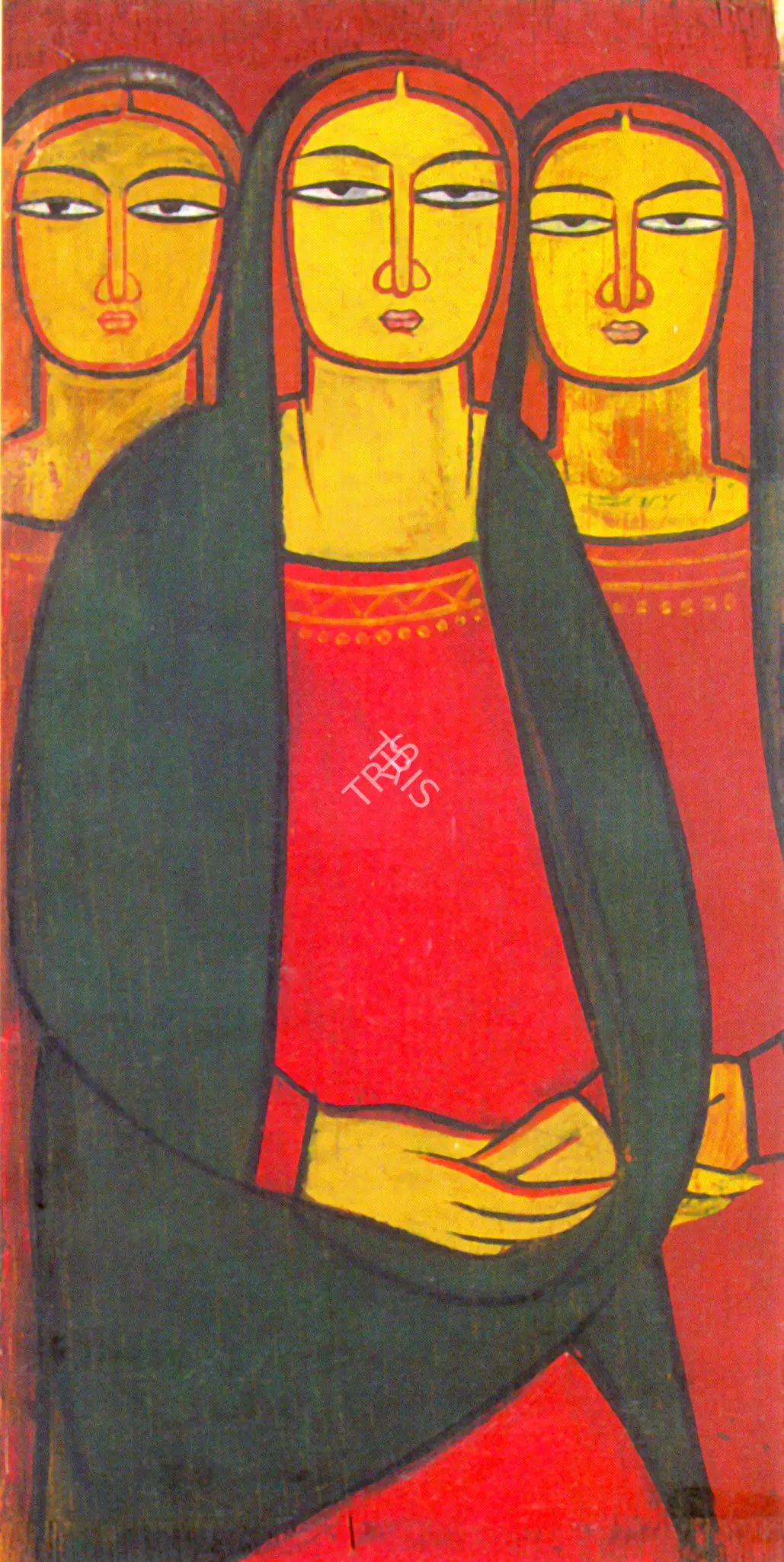 Roy, Jamini (Artist). Three Mary's; Sketch Of A Woman (verso). Gouache on card, 1943 | Painting  | 00876703