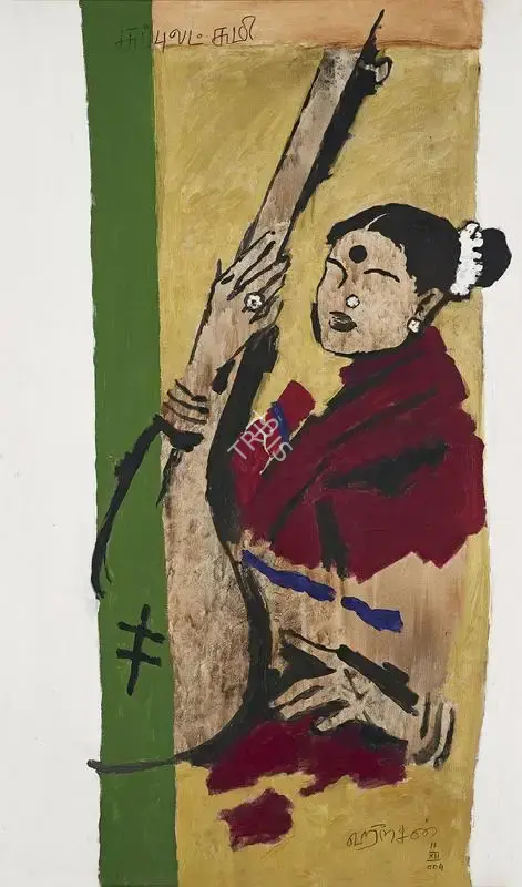 Husain, M.F. (Artist). Untitled (Portrait Of M.S. Subbulakshmi), 2004 | Painting