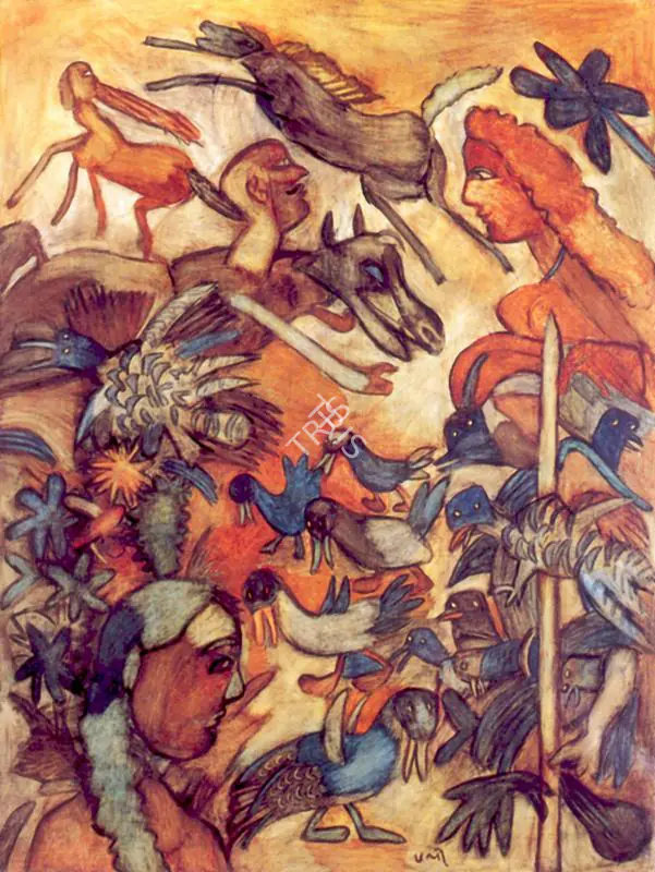 Subramanyan, K.G. (Artist). Horseman and Goose Girl, n.d. | Painting