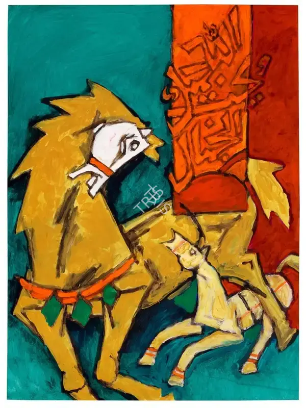 Husain, M.F. (Artist). Untitled (Horses), 2009 | Painting