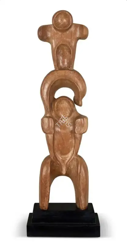Achary, Appukuttan K. (Artist). Untitled (Mother & Child). Teakwood, circa 1983 | Sculpture | EconomicsArt | 00870728