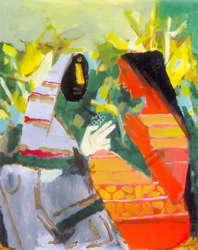 Husain, M.F. (Artist). Village Girls, n.d. | Painting