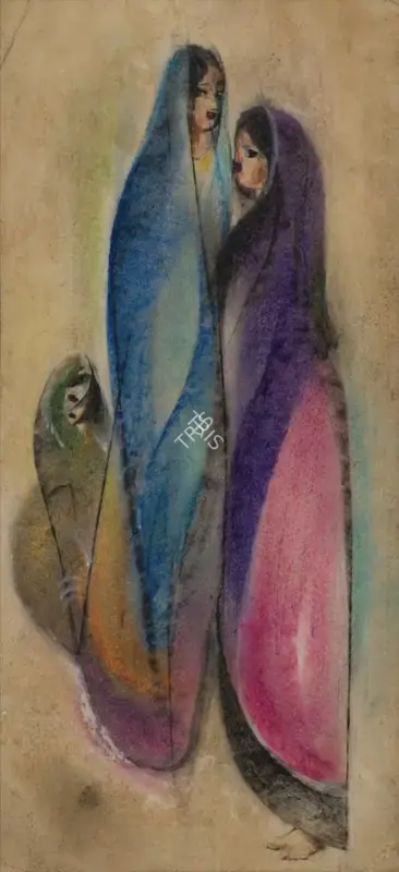 Bendre, N.S. (Artist). Untitled (Village Women), n.d. | Painting