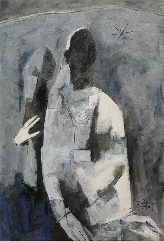 Husain, M.F. (Artist). Untitled (Two Women), 1959 | Painting