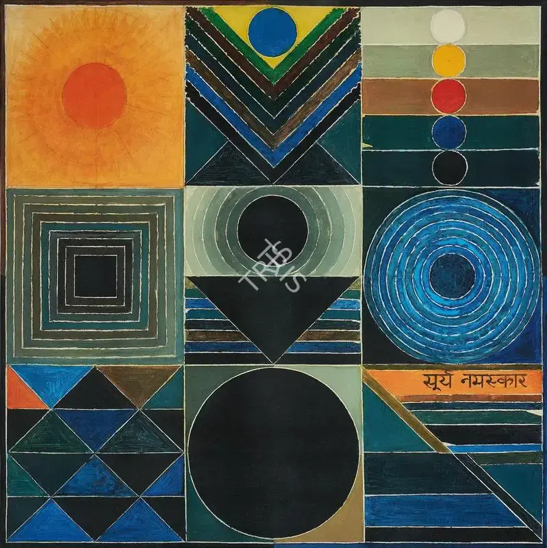 Raza, S.H. (Artist). Surya Namaskar, 2004 | Graphic Art
