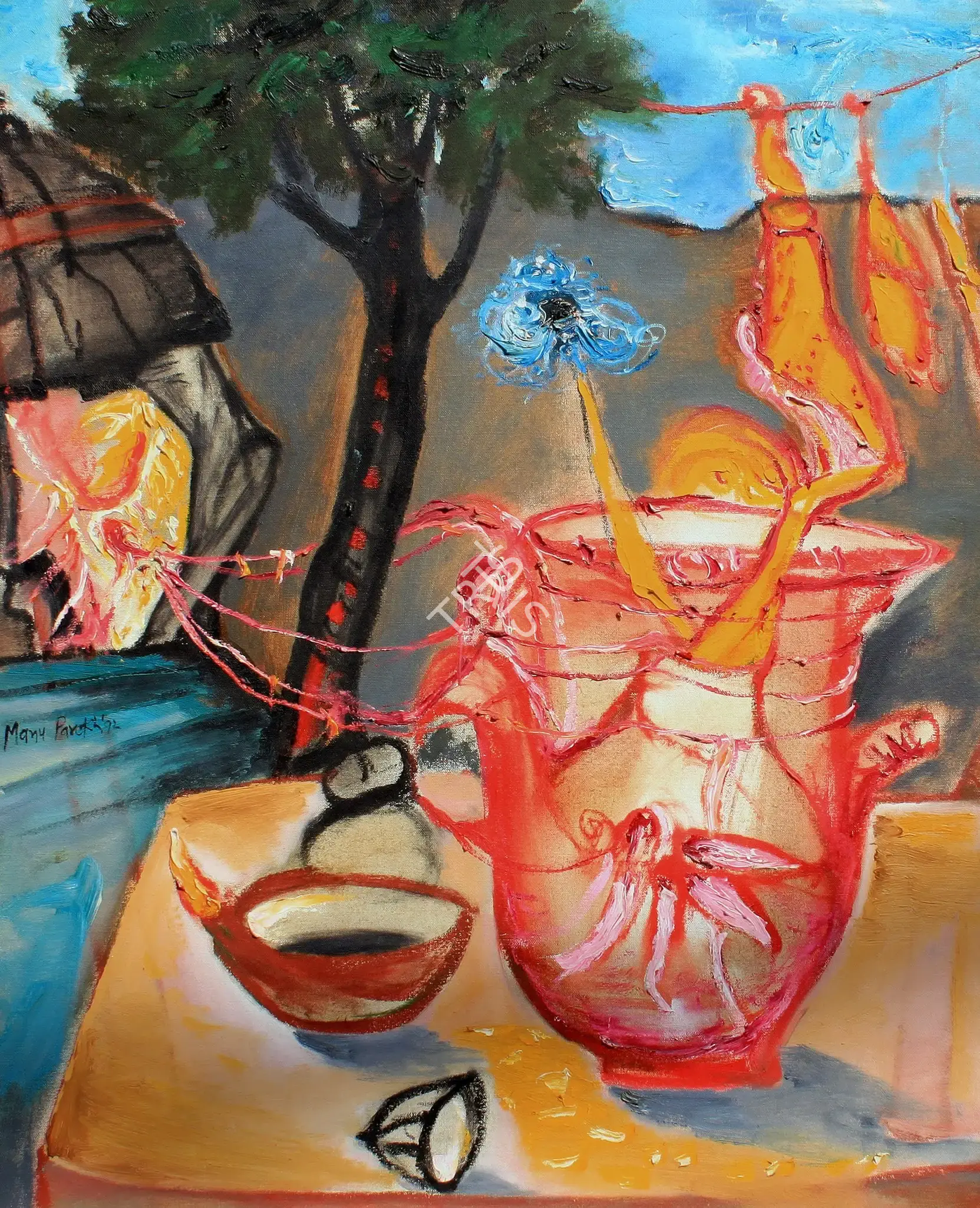 Parekh, Manu (Artist). Sacred Pot, 1992 | Painting
