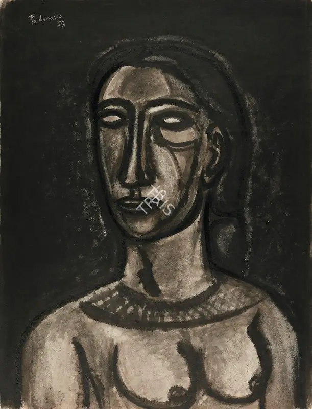 Padamsee, Akbar (Artist). Untitled (Woman). Watercolour and ink on paper, 1953 | Painting | FineArts | 00596154