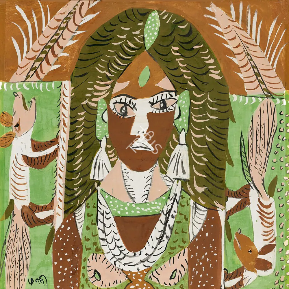 Subramanyan, K.G. (Artist). Madonna with Squirrels, n.d. | Painting