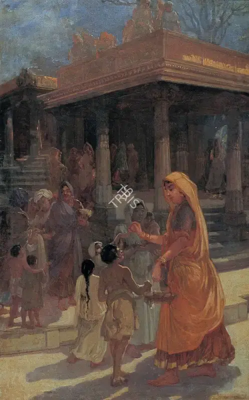 Taskar, L.N. (Artist). Giving Alms Before the Temple, c.1933 | Painting