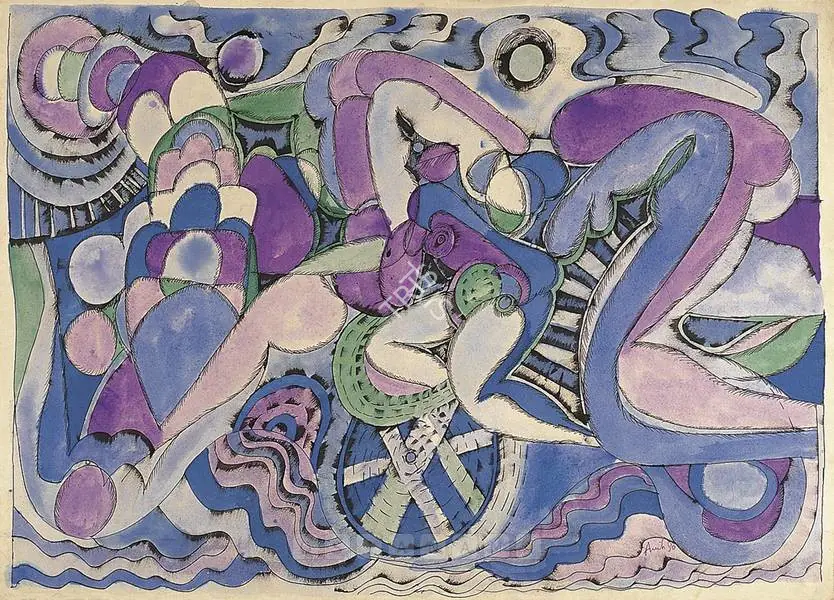 Chandra, Avinash (Artist). Woman. Watercolour and ink on paper, 1980 | Painting  | 00877565