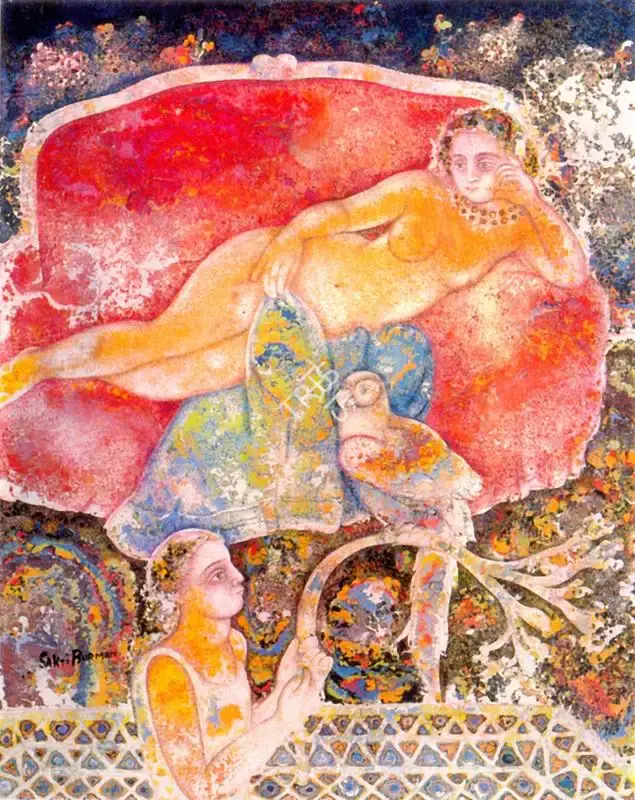 Burman, Sakti (Artist). She is Dreaming, n.d. | Painting