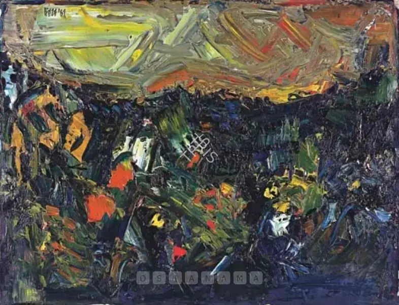 Raza, S.H. (Artist). Rivage, 1961 | Painting