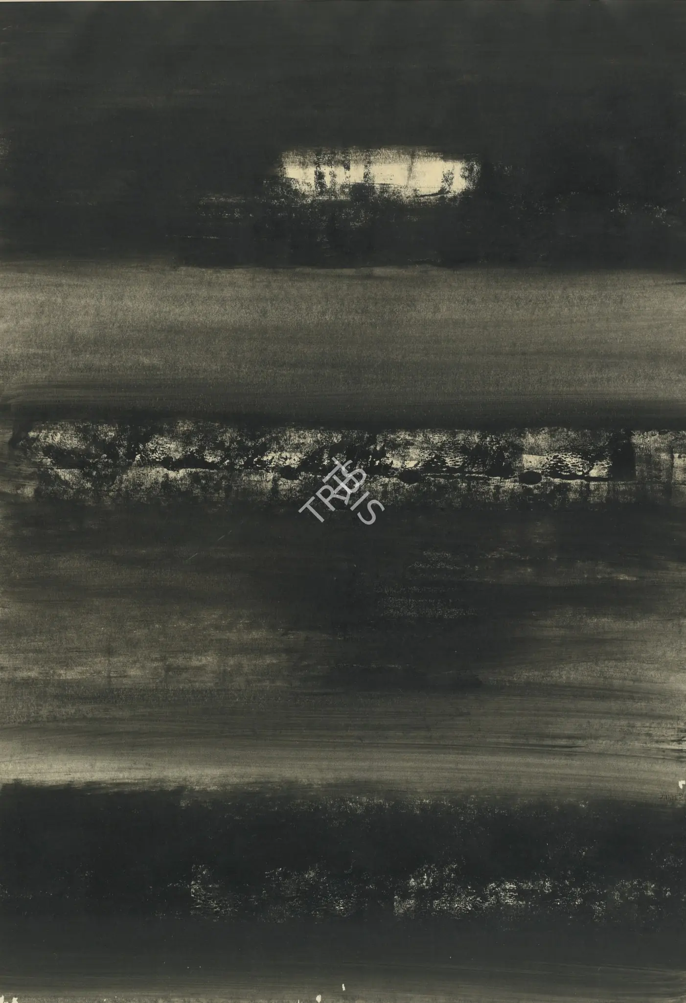 Gaitonde, V.S. (Artist). Untitled (Black). Oil wash on paper, 1967 | Painting | FineArts | 00900805