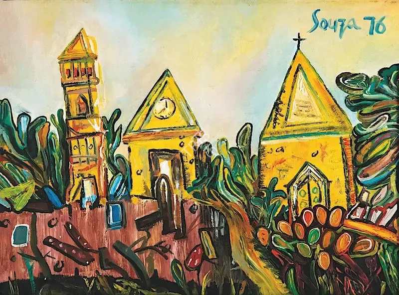 Souza, F.N. (Artist). Landscape, 1976 | Painting