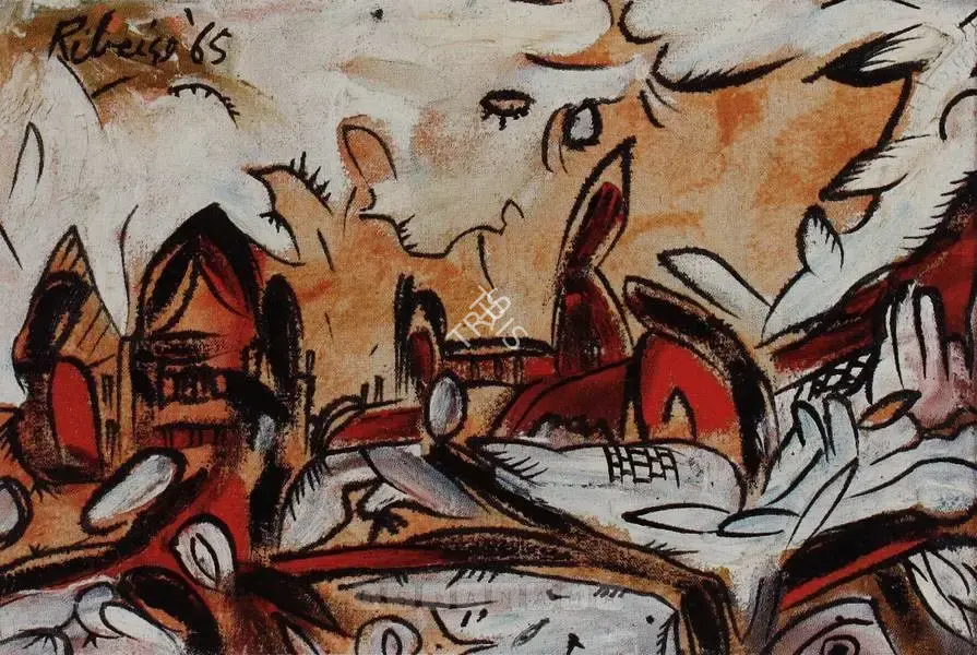 Ribeiro, Lance (Artist). Landscape. Oil on canvas, 1965 | Painting | FineArts | 00897578