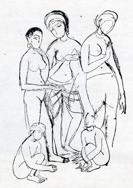 Sher-Gil, Amrita (Artist). Untitled. n.d. | Marg, October 1946 | Drawing | FineArts | 00673813