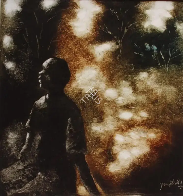 Arakkal, Yusuf (Artist). Seated Man - 1. Oil on canvas, 1995 | Painting  | 00879782