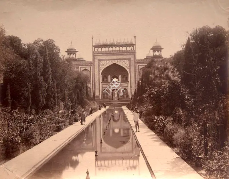Sache, John Edward (Photographer). A view of Taj Biwi's Roza gate from inside, Agra - Seven views in Agra, Benares and elsewhere. Albumen print pasted on mount, c.1875 | Antiquarian Photograph | Photography | 00116249