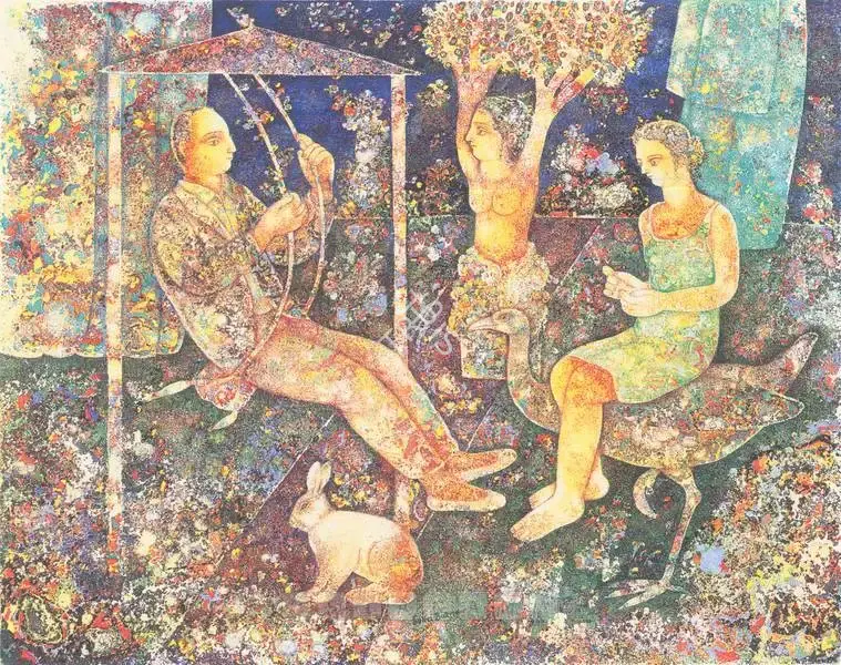 Burman, Sakti (Artist). A Quiet Afternoon. Oil on canvas, 2002 | Painting | FineArts | 00600327