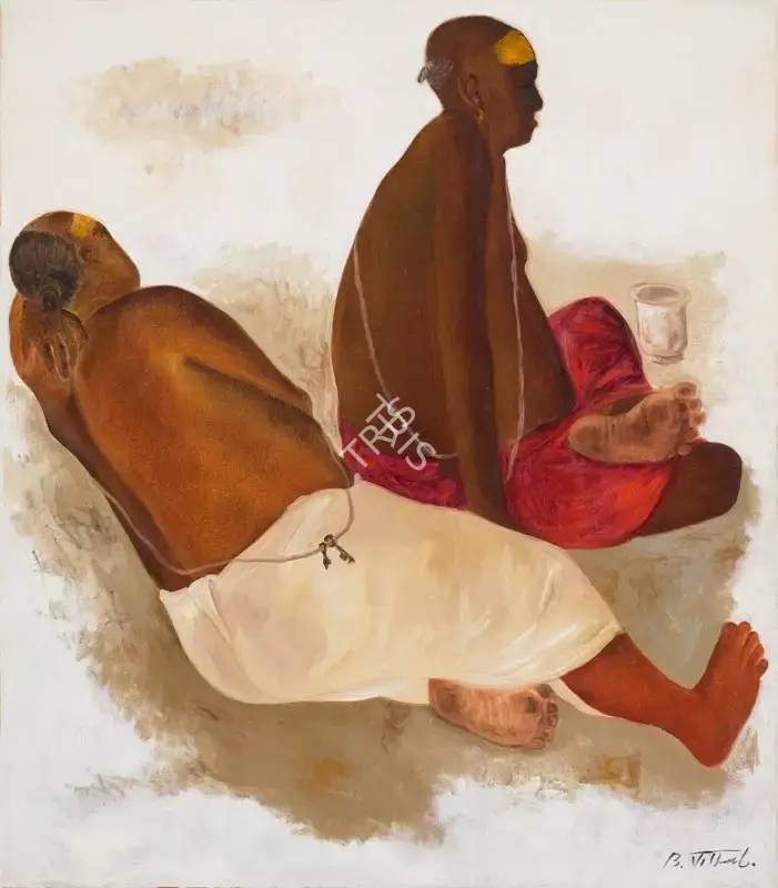 Vithal, B. (Artist). Untitled (Seated Brahmins), c. early 1990s | Painting