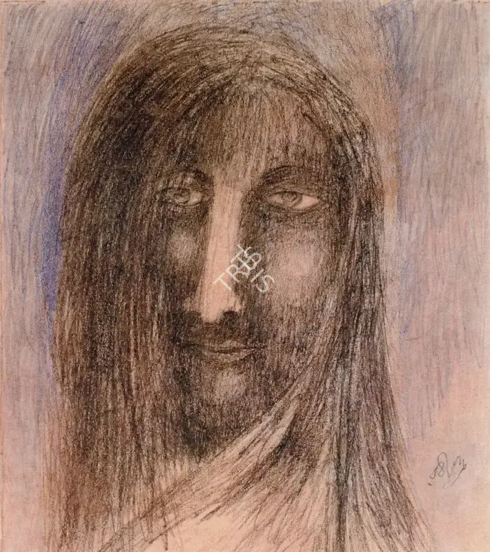 Tagore, Rabindranath (Artist). Head. Oil on canvas laid on board, n.d. | Drawing  | 00876954