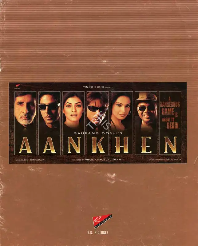 Doshi, Gaurang (Producer), Aankhen, 2002 | Song-Synopsis Booklet | CinemaEducation | 00781345