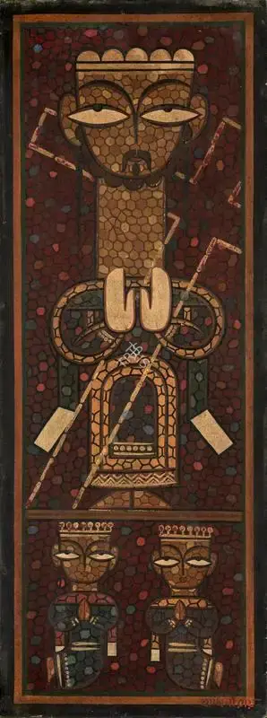 Roy, Jamini (Artist). Christ with Cross, n.d. | Painting