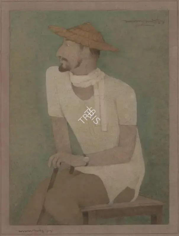 Shaw, Lalu Prasad (Artist). Untitled (Seated Figure), 1989 | Painting