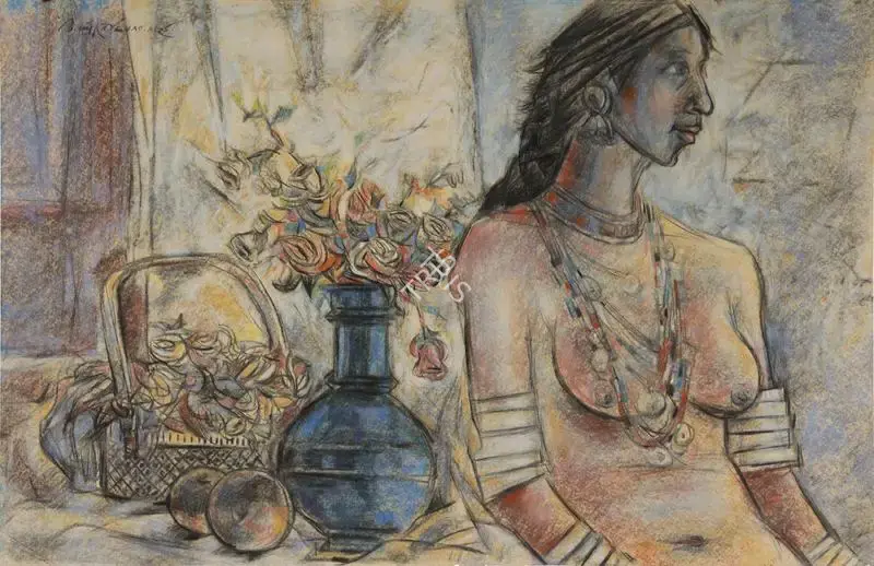 Goud, K. Laxma (Artist). Untitled (Lady), n.d. | Graphic Art