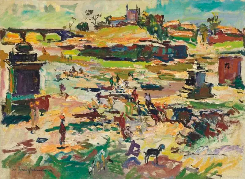 Langhammer, Walter (Artist). Untitled (Landscape), c.1940s | Painting