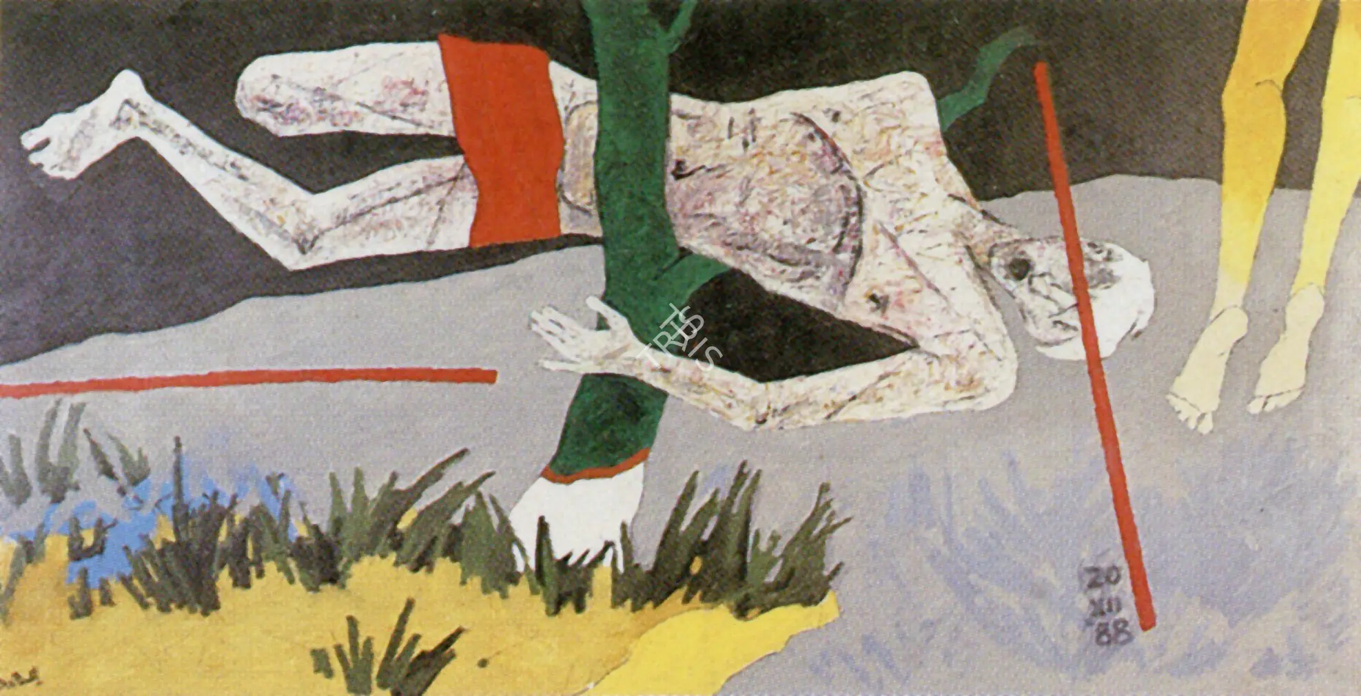 Husain, M.F. (Artist). Freedom: A Tribute to Hashmi. Oil on canvas, n.d. | Painting | FineArts | 00371159