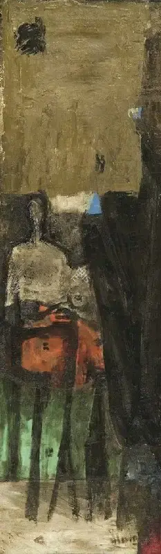 Husain, M.F. (Artist). Untitled (Couple), n.d. | Painting