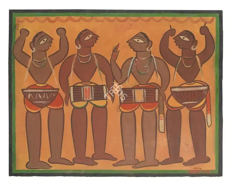 Roy, Jamini (Artist). Untitled (Four Santhal Drummers), n.d. | Painting
