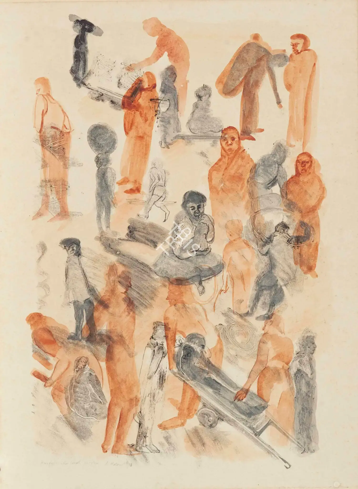 Malani, Nalini (Artist). Hieroglyphs, Lohar Chawl. Monotype on paper, 1992 | Painting | FineArts | 00645665