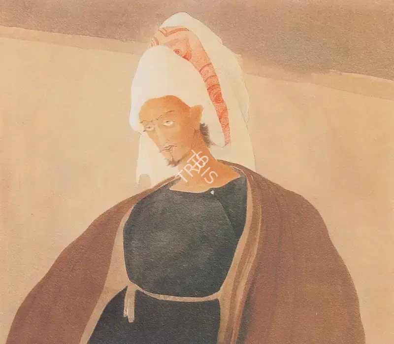 Chughtai, M.A.R. (Artist). Majnu. watercolour on card, n.d. | Painting  | 00877606