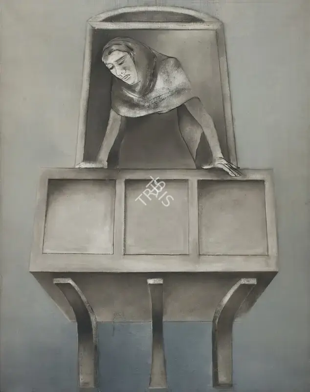 Khanna, Krishen (Artist). Woman at the Window IV. Oil on canvas, 1981 | Painting | FineArts | 00642111