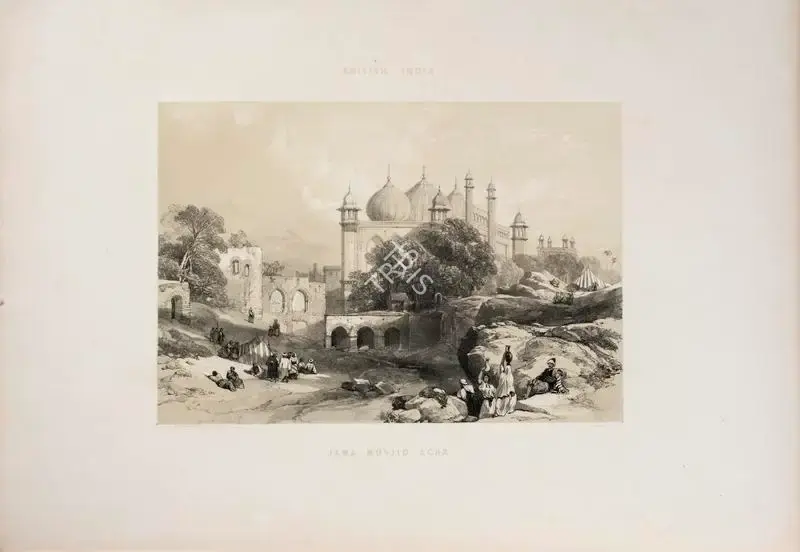 Hardinge, J.D. (Lithographer). Jama Musjid Agra, circa 1847 | Lithograph