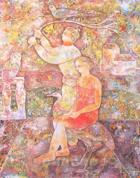 Burman, Sakti (Artist). The Greenish Light, n.d. | Painting