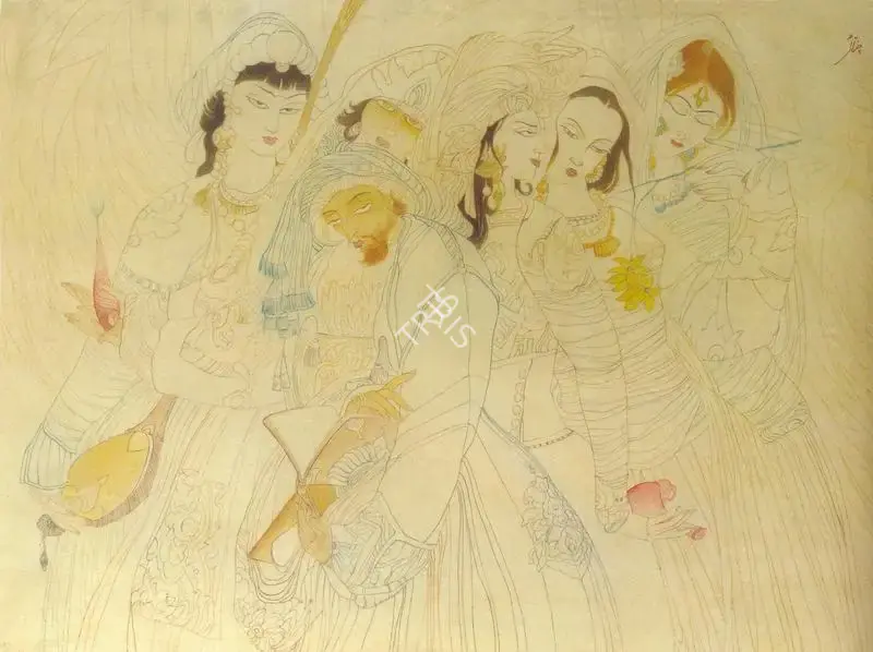 Chughtai, M.A.R. (Artist). A Scene from Omar Khayyam, n.d. | Painting