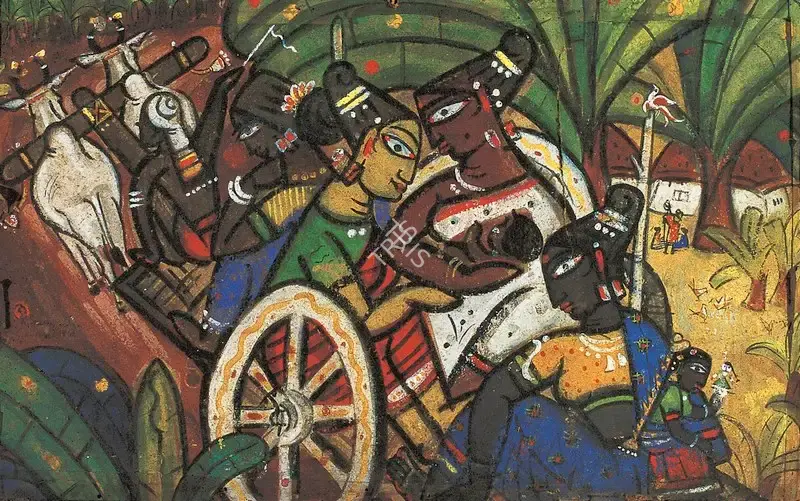Sreenivasulu, K. (Artist). Village Cart, 1952 | Painting
