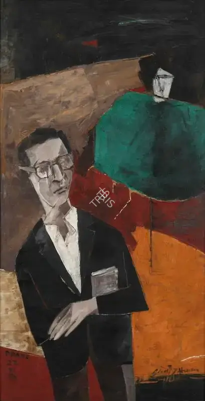 Husain, M.F. (Artist). Portrait of Ram Kumar, 1976 | Painting