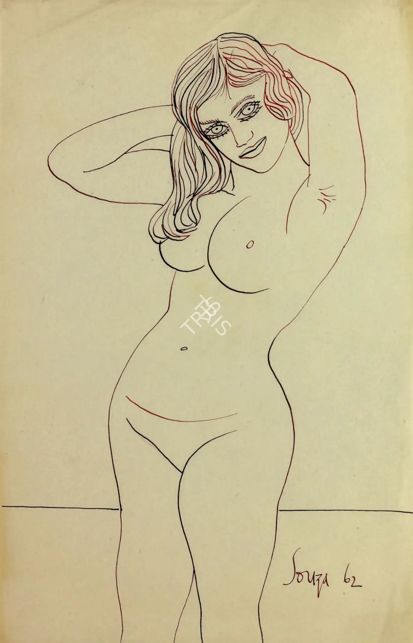 Souza, F.N. (Artist). Untitled, 1962 | Drawing