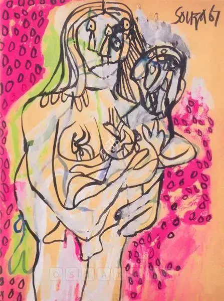 Souza, F.N. (Artist). Untitled (Mother And Child), 1967 | Painting