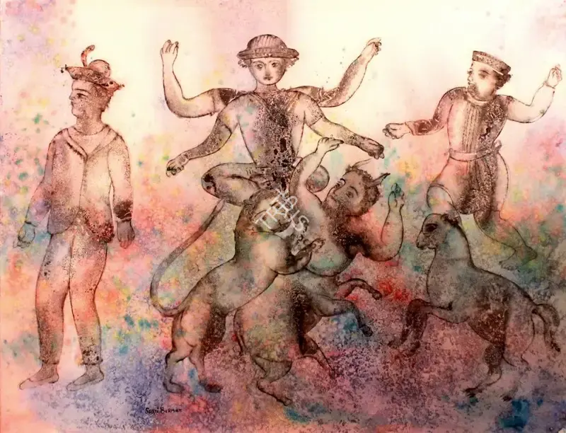 Burman, Sakti (Artist). Divine Delights. Ink and watercolour on paper, 2006 | Painting  | 00867068