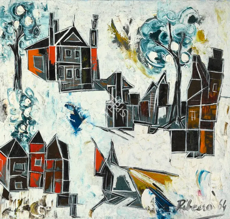 Ribeiro, Lance (Artist). Untitled (White Landscape), 1964 | Painting