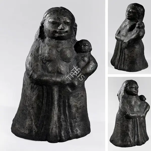 Dhanapal, S. (Artist). Mother And Child. Bronze, 1957 | Sculpture | FineArts | 00900653